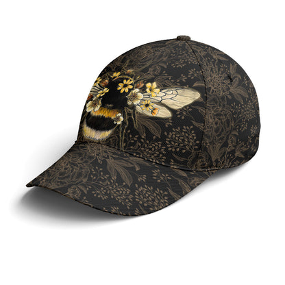 Bee Floral Pattern Baseball Cap Lasfour CO0684