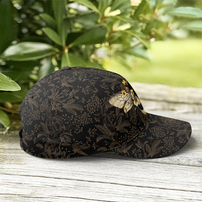 Bee Floral Pattern Baseball Cap Lasfour CO0684