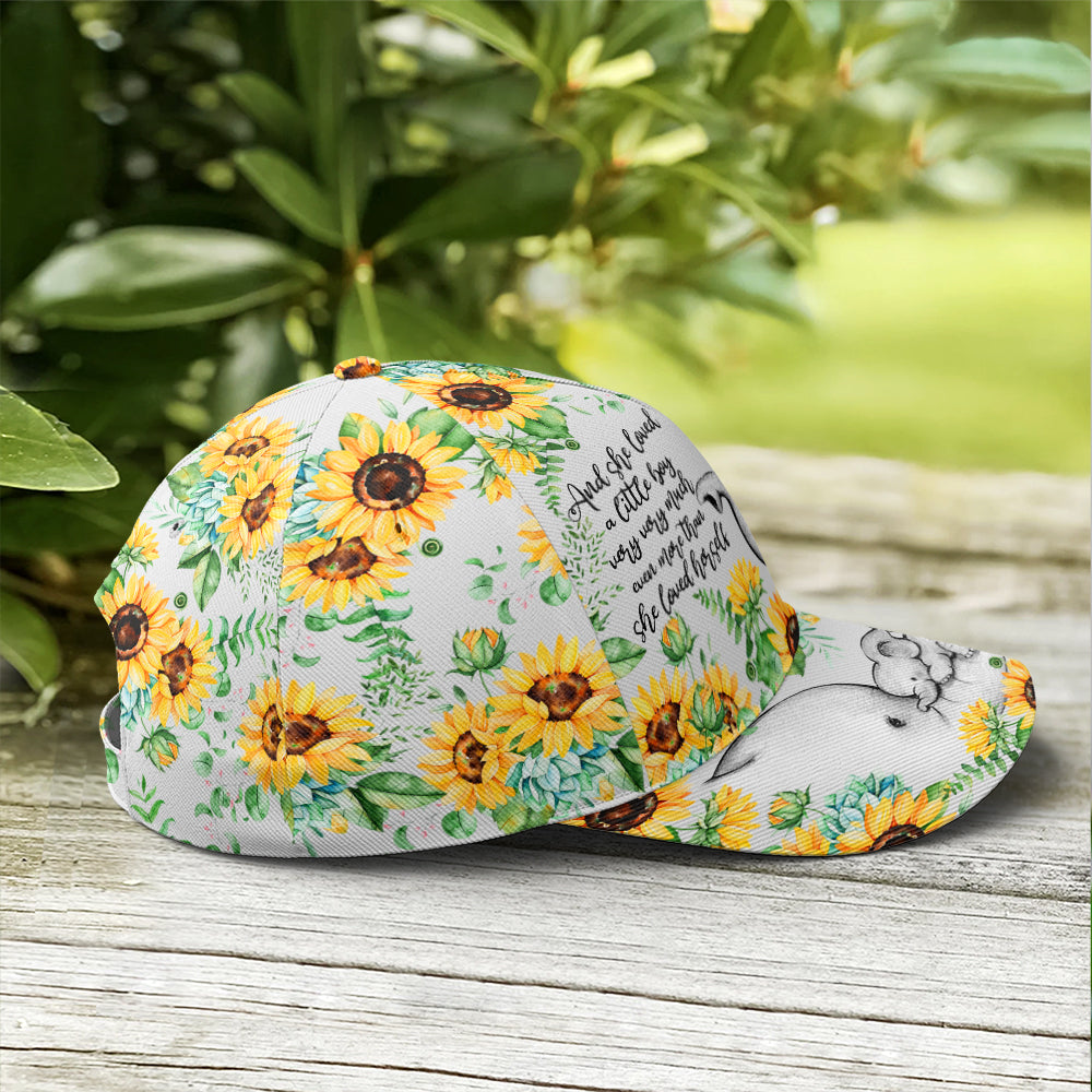 Mama Elephant With Sunflowers Baseball Cap Lasfour CO0789