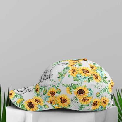 Mama Elephant With Sunflowers Baseball Cap Lasfour CO0789