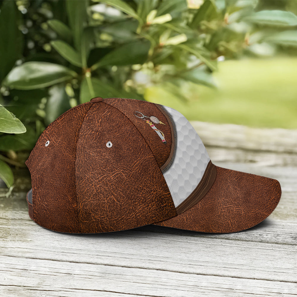 Just A Girl Who Loves Golf Leather Style Baseball Cap Lasfour CO0858