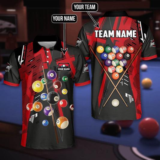 Lasfour Billiards X-Shaped Texture Multicolor Options Customized Name 3D Shirt BIA0424