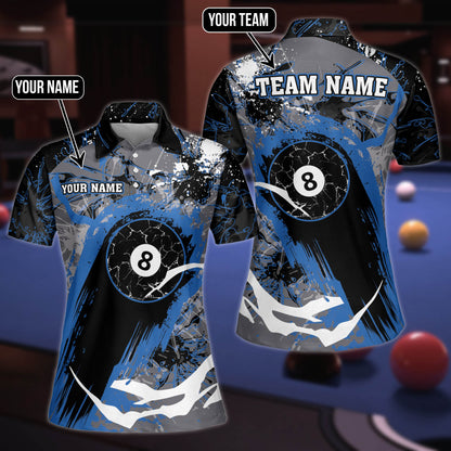 Lasfour Billiard 8 Ball Stains Personalized Name 3D Shirt (Multi Color Options) BIA0430