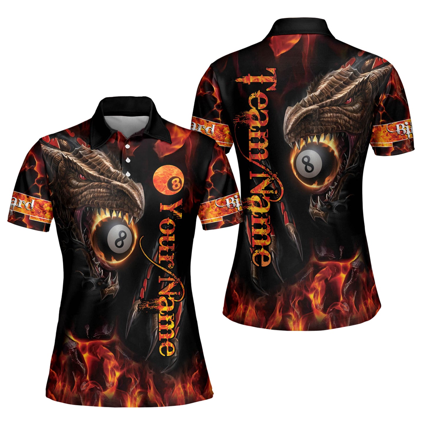 Lasfour Billiards Fire Dragon Customized Name 3D Shirt BIA0785