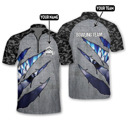 Custom Camo Bowling Polo Shirts For Team BO0069