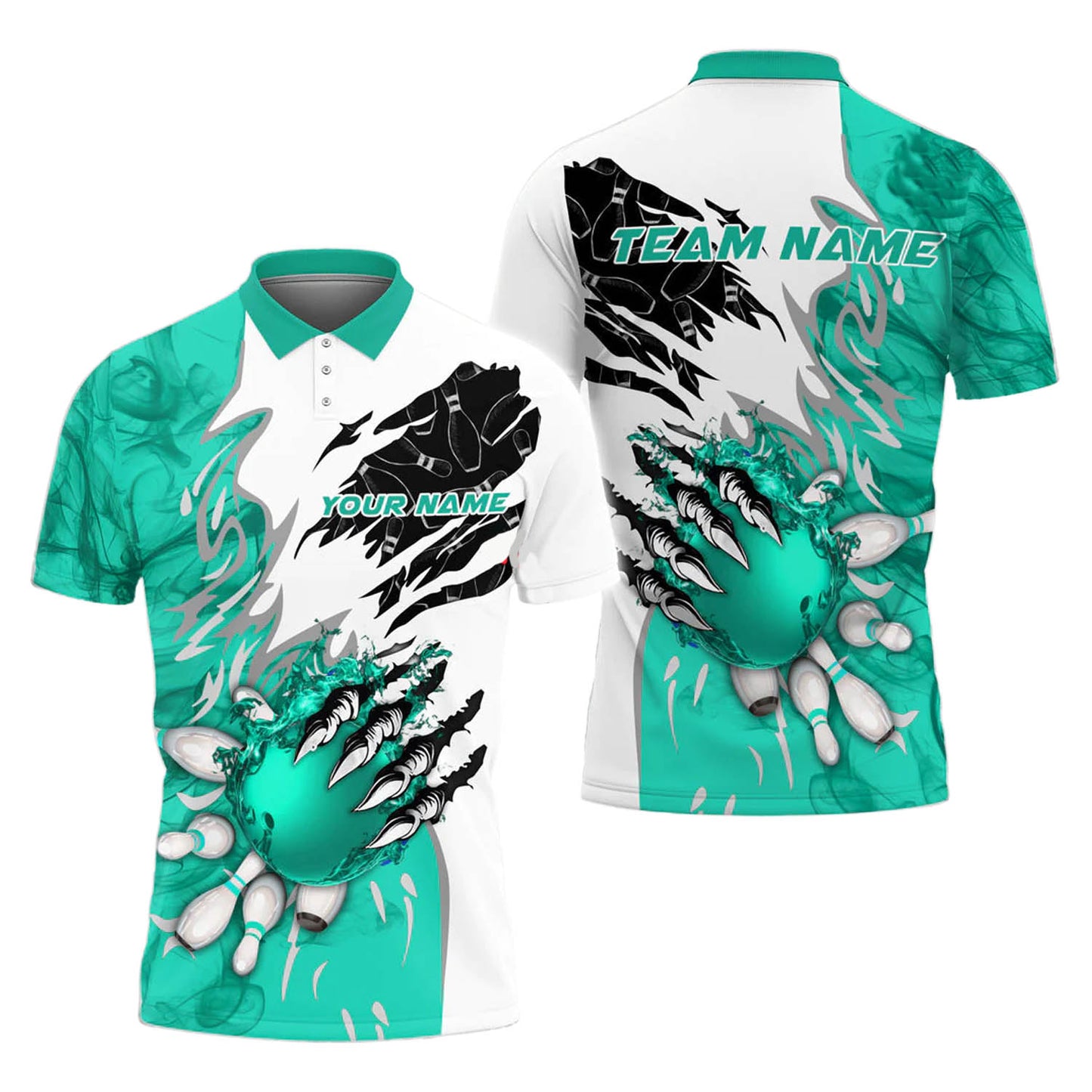 Custom Flame Bowling Polo Team Shirts BO0094