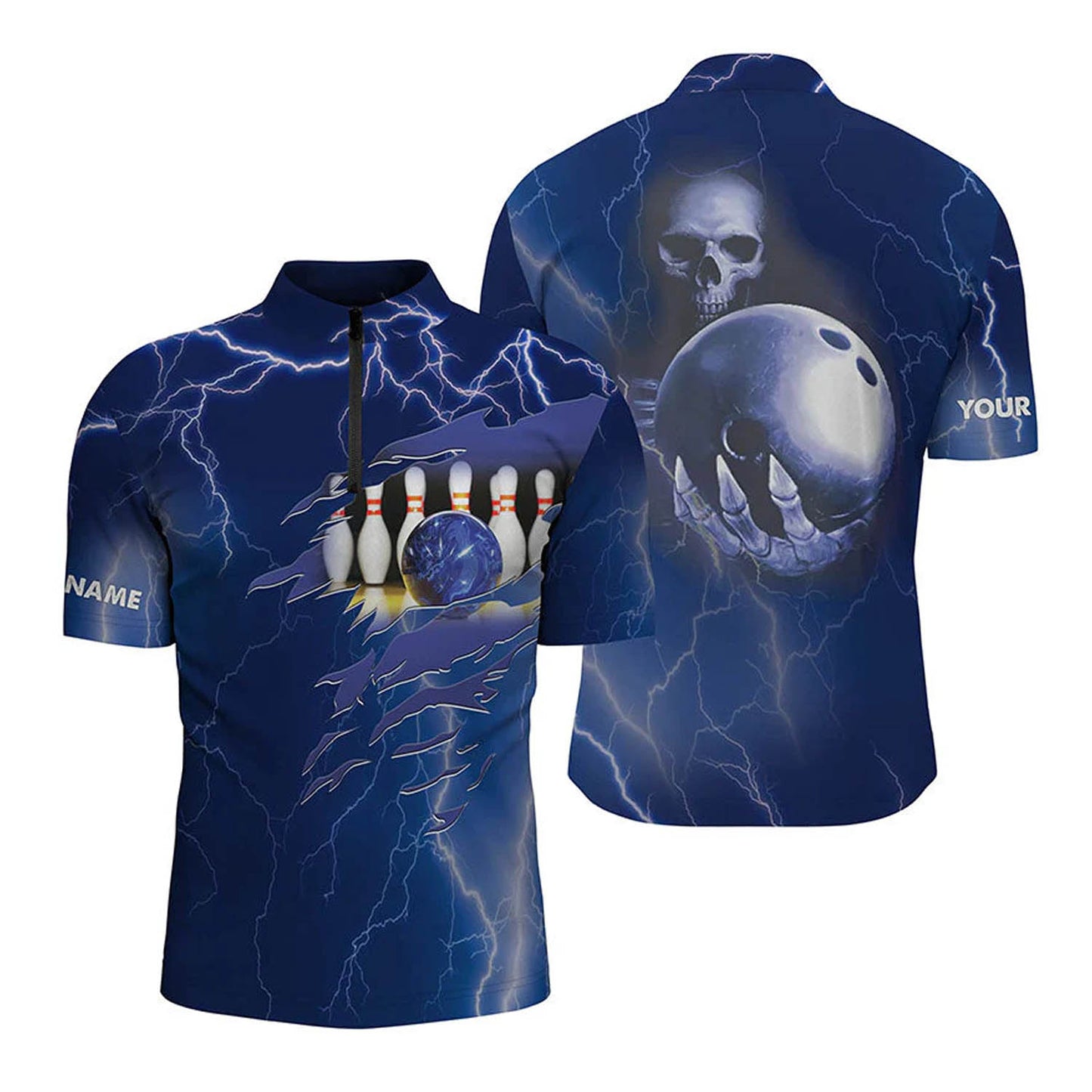 Custom Skull Bowling Jersey Men Women BO0145