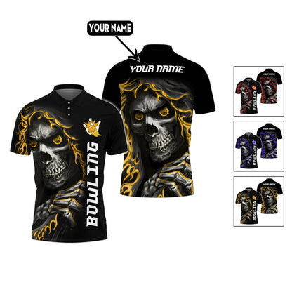 Custom Skull Bowling Polo Shirts Unisex BO0148