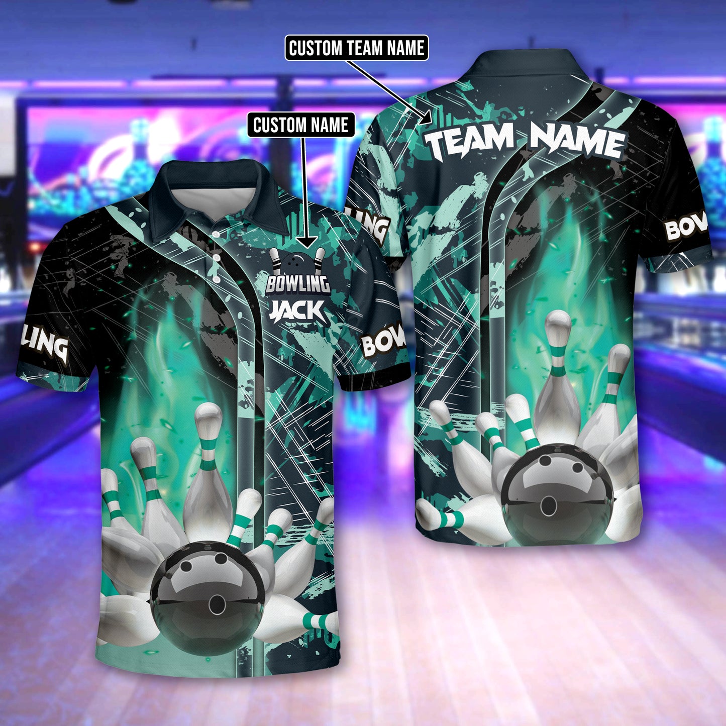 Custom Flame Bowling Jersey For Team BO0233