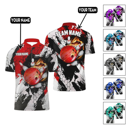 Custom Flame Bowling Jersey For Team BO0234