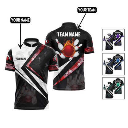 Custom Flame Bowling Jersey For Team BO0235