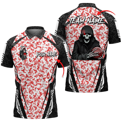 Custom Skull Camo Bowling Polo Shirts BO0334