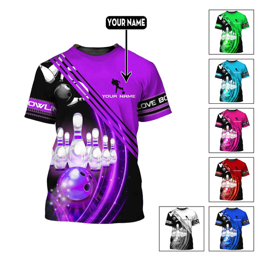 Custom 3D Flame Bowling TShirts Unisex BOT0001