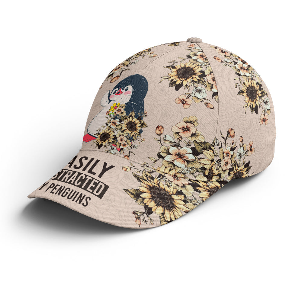 Floral Penguin Vintage Baseball Cap Lasfour CO0902