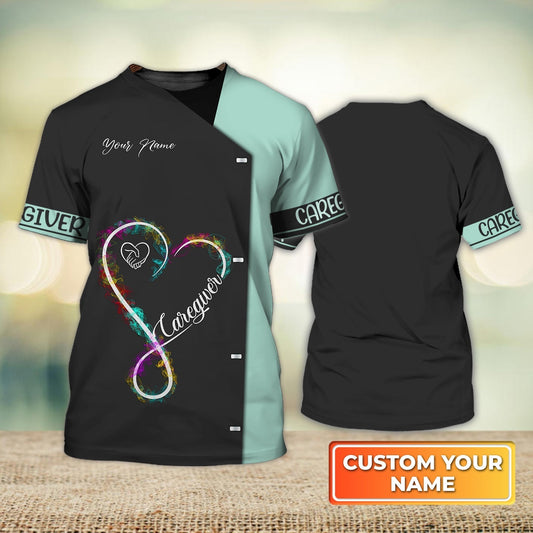 Personalized Caregiver Shirts Home Care Caregiver Uniform Heart TO1207