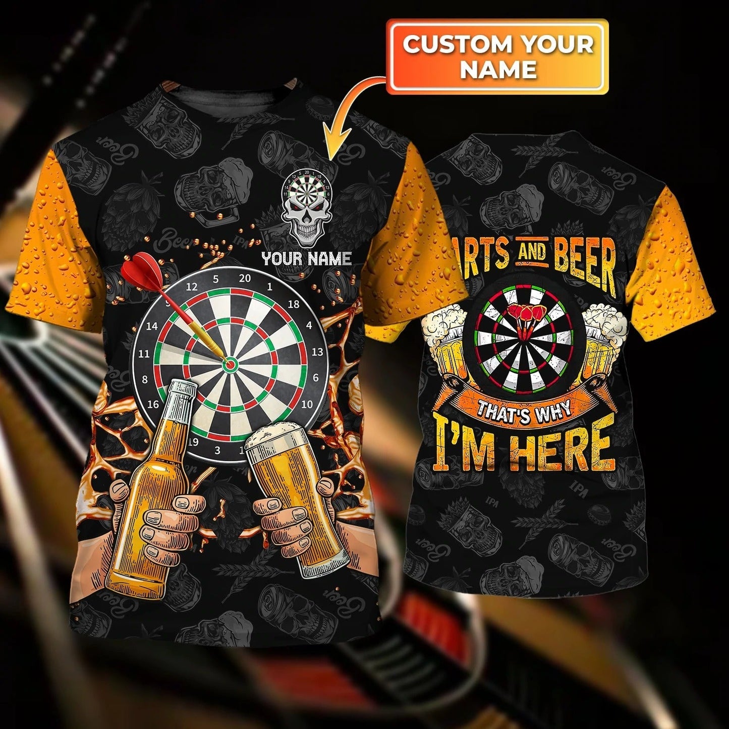 Personalized 3D Full Print Dart And Beer Shirt For Men And Women, Drinking Beer Dart Shirt, Dart Gift TO0672