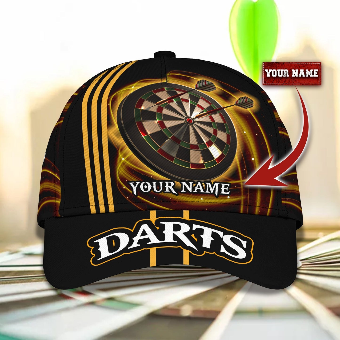 3D Classic Cap Darts Personalized Name Lasfour CA1508