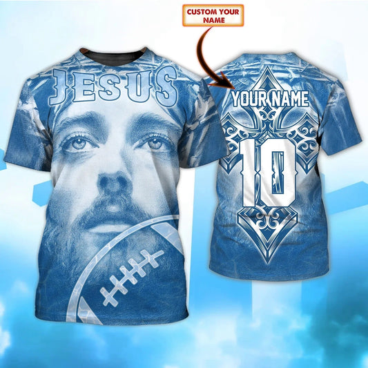 Personalized 3D All Over Printed Jesus Football T Shirt American Football Shirts TO1830