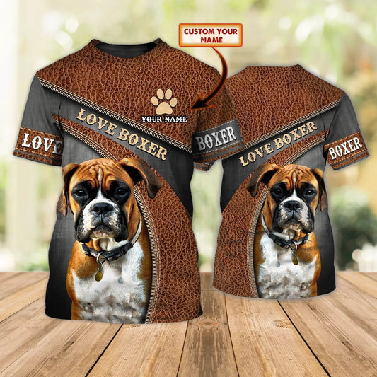 Personalized 3D T Shirt With Boxer Dog, Love Boxer Shirt Men Women TO1099