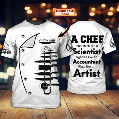 Personalized Master Chef Skull Tee 3D Shirt, Sublimation Skull Master Chef For Cooking Lover, Present For Chef TO0265