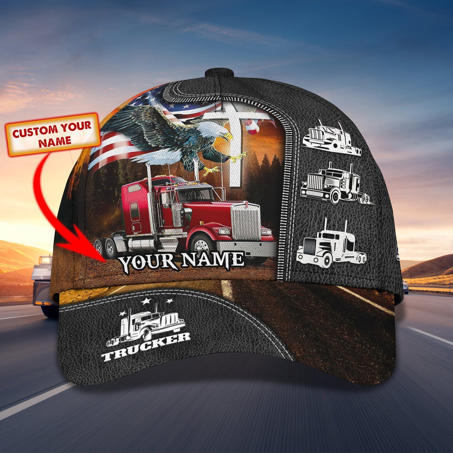 3D Classic Cap Trucker Personalized Name Cap 383 Lasfour CA2395