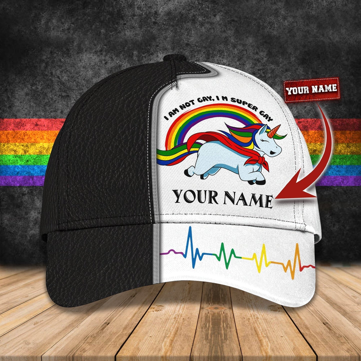 LGBT Pride Rainbow Personalized Name Cap CA0295