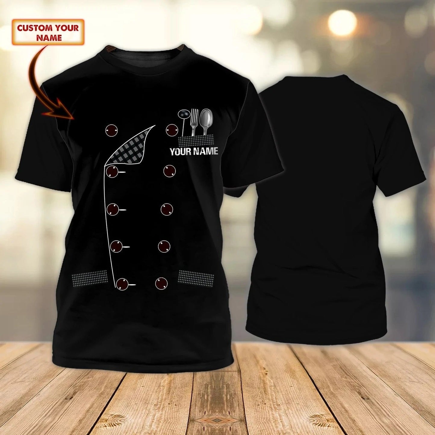 Chef 3D Shirt, Bakery Chef Full Print Tee Shirt, Personalized Name 3D Tshirt, Sublimation Master Chef T Shirt TO0261