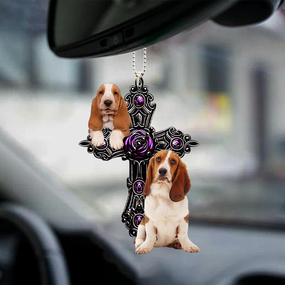 Basset Hound Pray For God Car Auto Hanging Ornament Dog Pray For God Ornament Lasfour OO0729