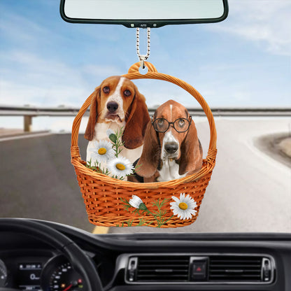 Basset Hound God'S Present Car Hanging Ornament Auto Ornaments OO0972