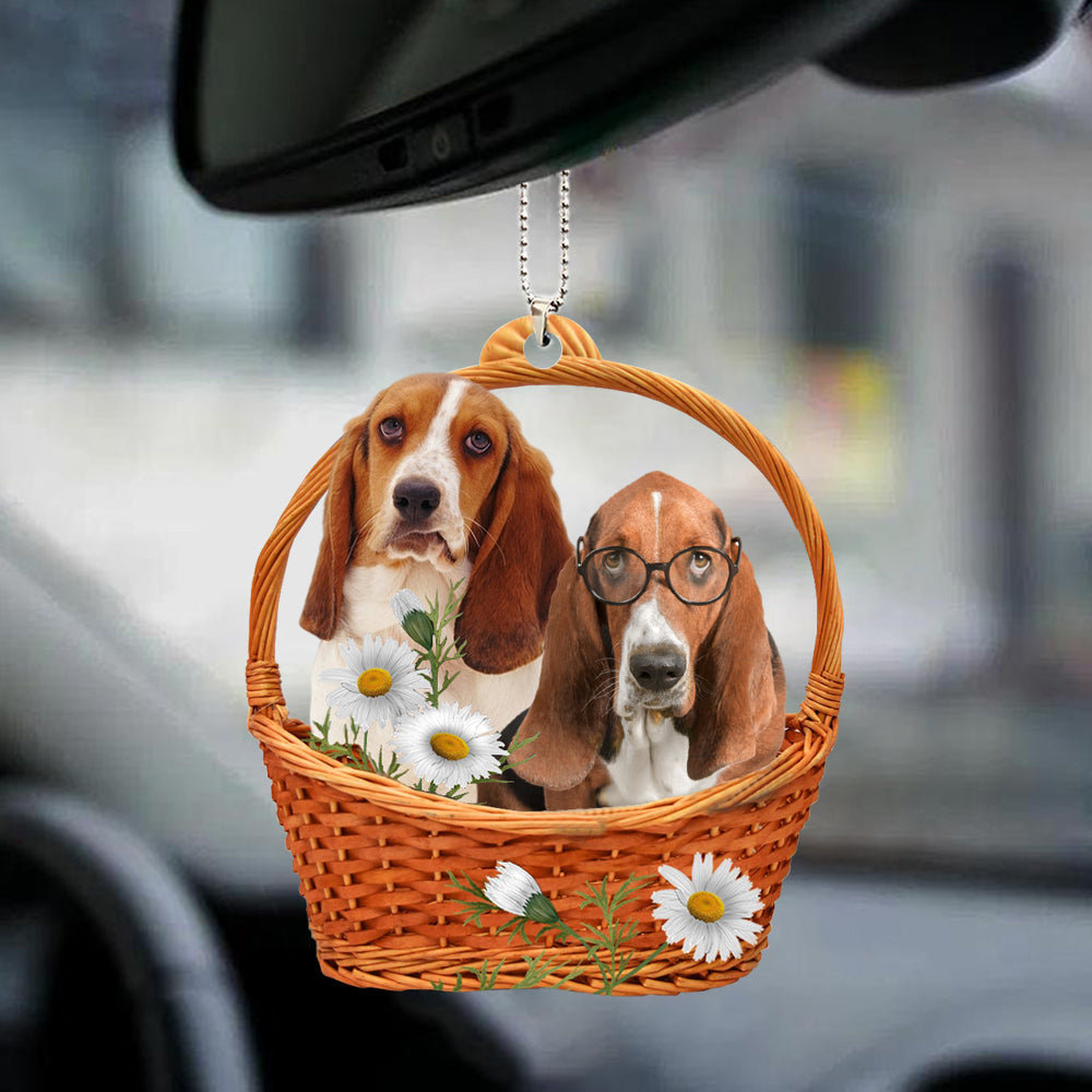 Basset Hound God'S Present Car Hanging Ornament Auto Ornaments OO0972