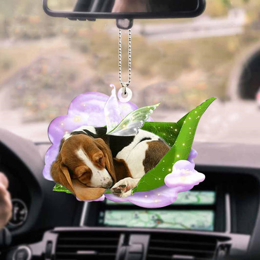 Basset hound-Sleep On Fallen Leaves-Two Sided Ornament OO0560