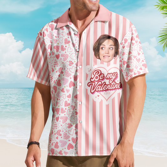 Be My Valentine - Personalized Photo Hawaiian Shirt HA0128