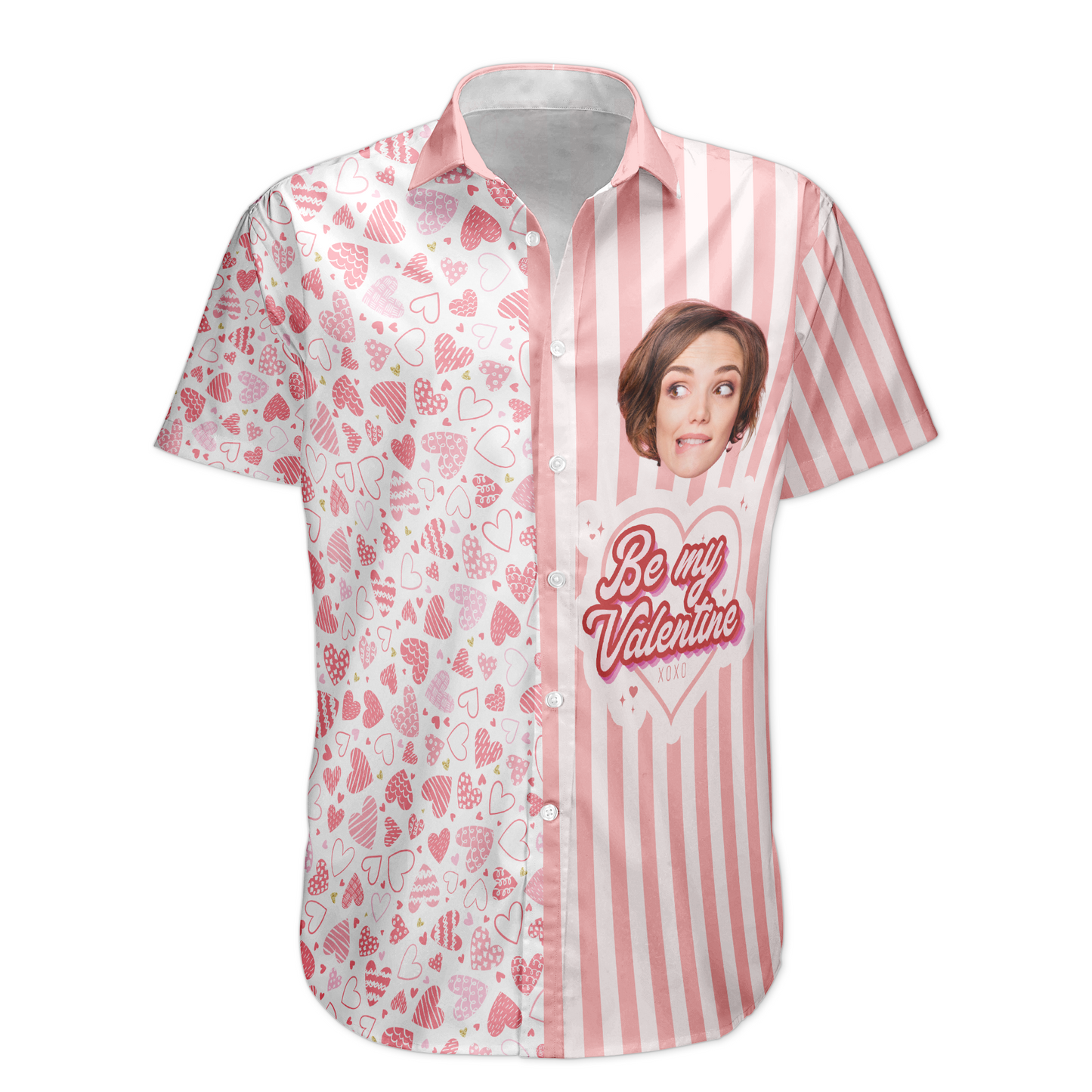 Be My Valentine - Personalized Photo Hawaiian Shirt HA0128