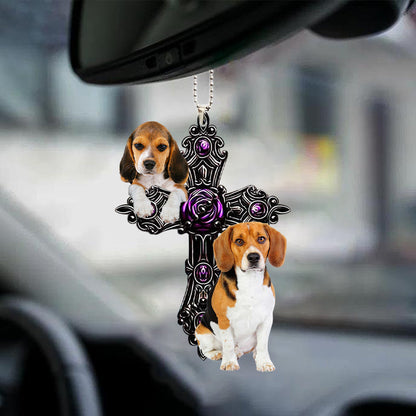 Beagle Pray For God Car Hanging Ornament Dog Pray For God Ornament Lasfour OO0711