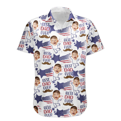 Photo Inserted Best Dad Ever - Personalized Photo Hawaiian Shirt HA0001