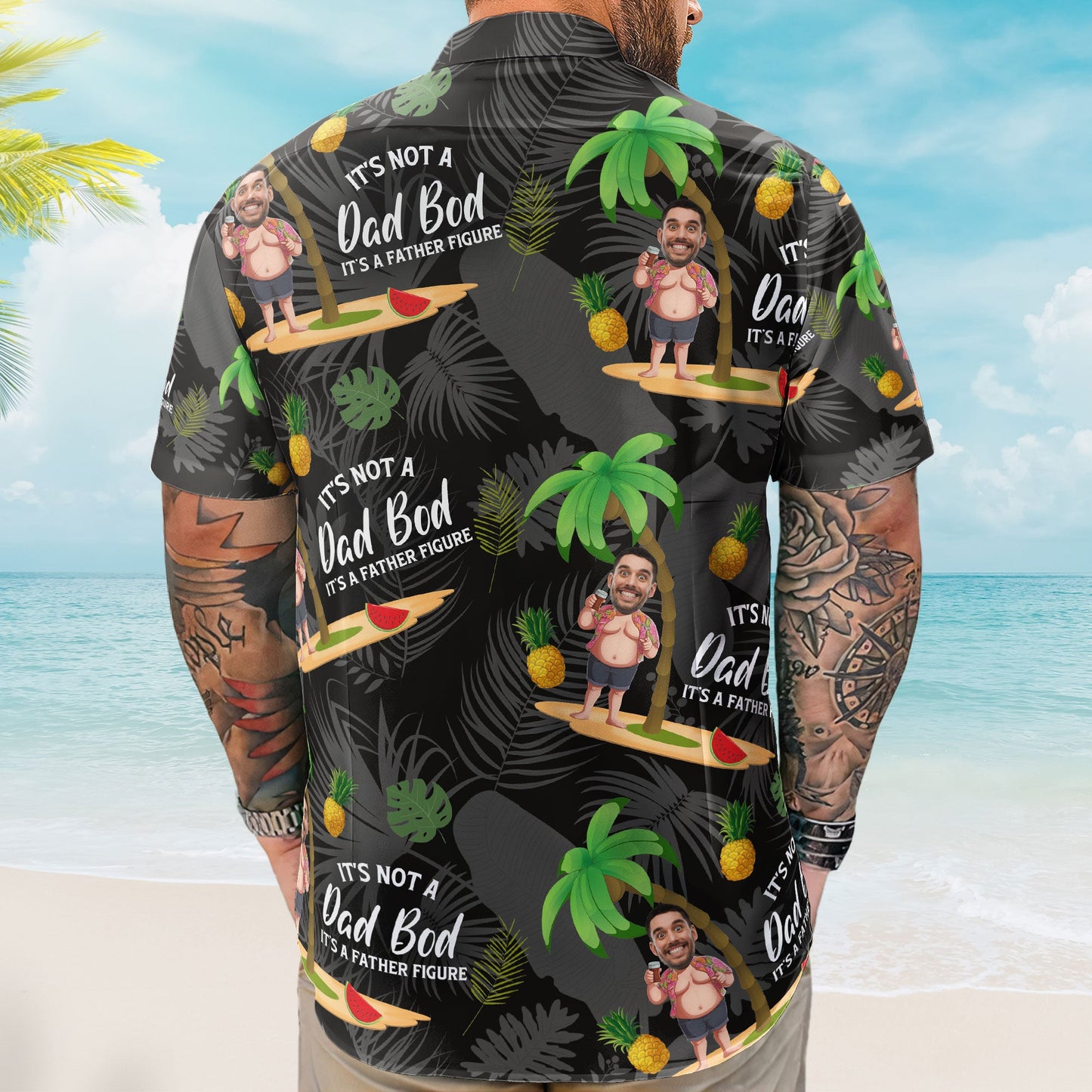 It's Not A Dad Bod It's A Father Figure - Personalized Photo Hawaiian Shirt HA0040