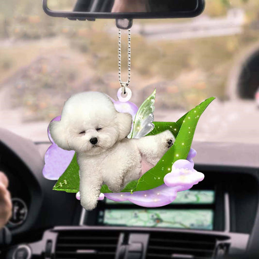 Bichon frise-Sleep On Fallen Leaves-Two Sided Ornament OO0506