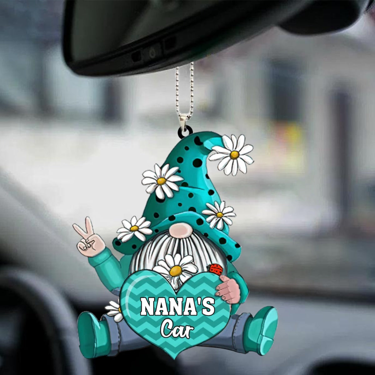 Personalized Shaped Car Acrylic Car Hanging Ornament Gnomes With Hearts Ornaments Interior Car SO1431