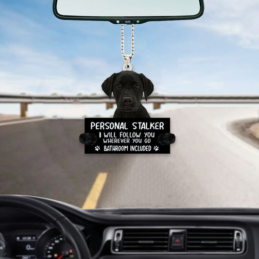 Black Labrador Retriever Personal Stalker Car Hanging Ornament Best Gift For Dog Lover OO1048