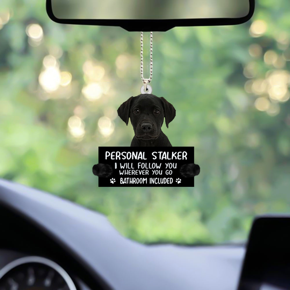 Black Labrador Retriever Personal Stalker Car Hanging Ornament Best Gift For Dog Lover OO1048