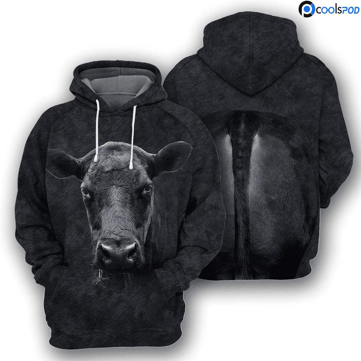 Black Angus Cattle 3D All Over Printed Hoodie Premium Unisex Hoodie For Cow Bull Lover Farm Hoodie SO1530