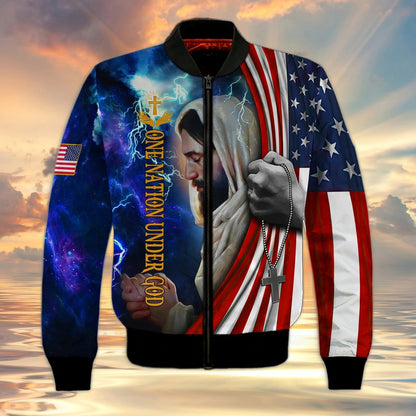 One Nation Under God Christian 3D Full Printed Shirts, 4Th Of July Independece 3D Hoodie, Patriotic Clothing TO0215