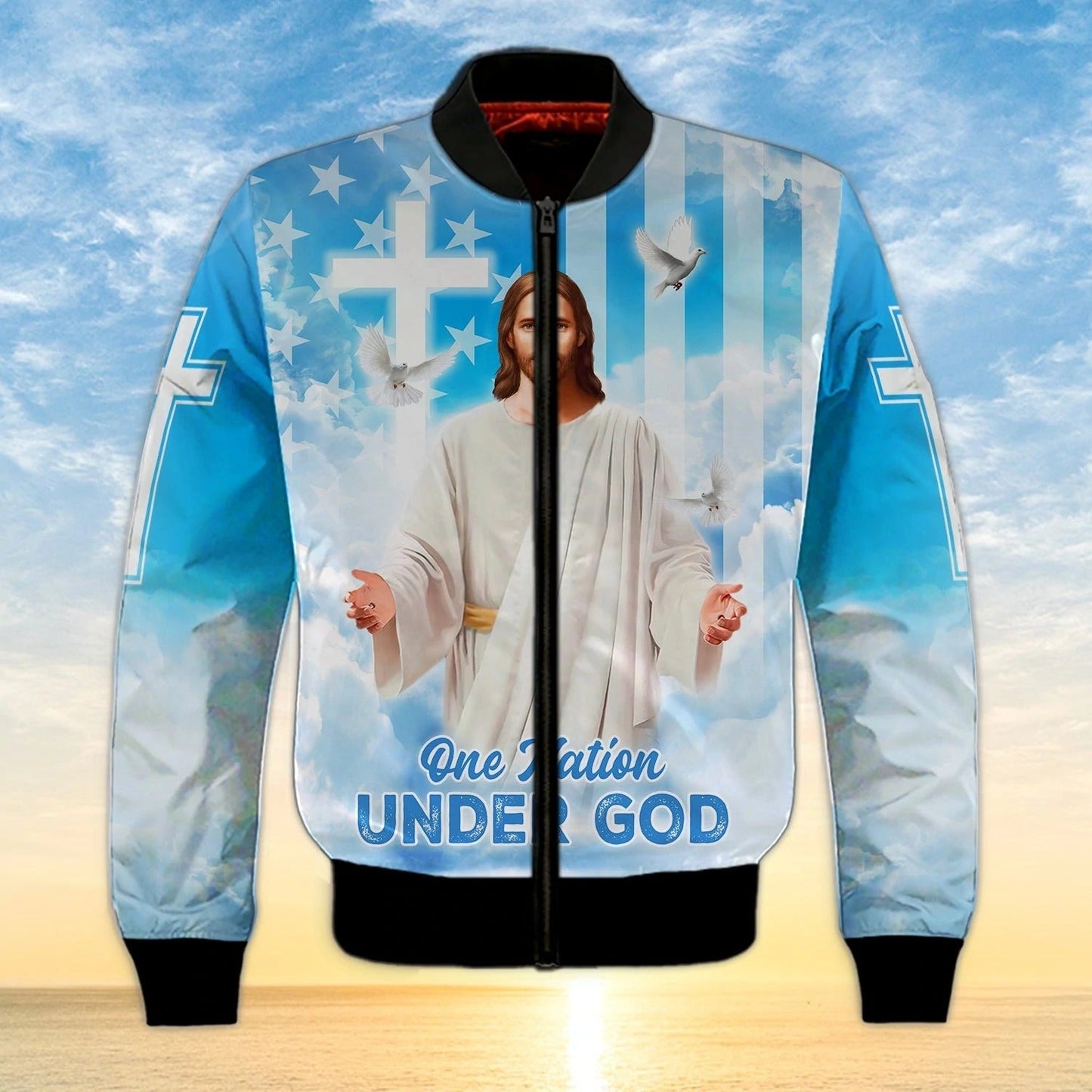 One Nation Under God 3D All Over Print Shirt Hoodie, 4Th Of July Patriotic 3D Hawaiian Shirt, Independence 3D Shirt TO0210