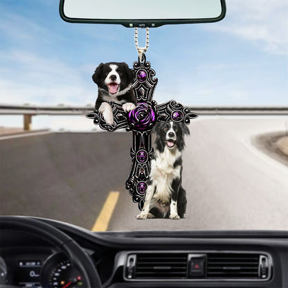 Border Collies Pray For God Car Hanging Ornament Dog Pray For God Ornament Lasfour OO0719