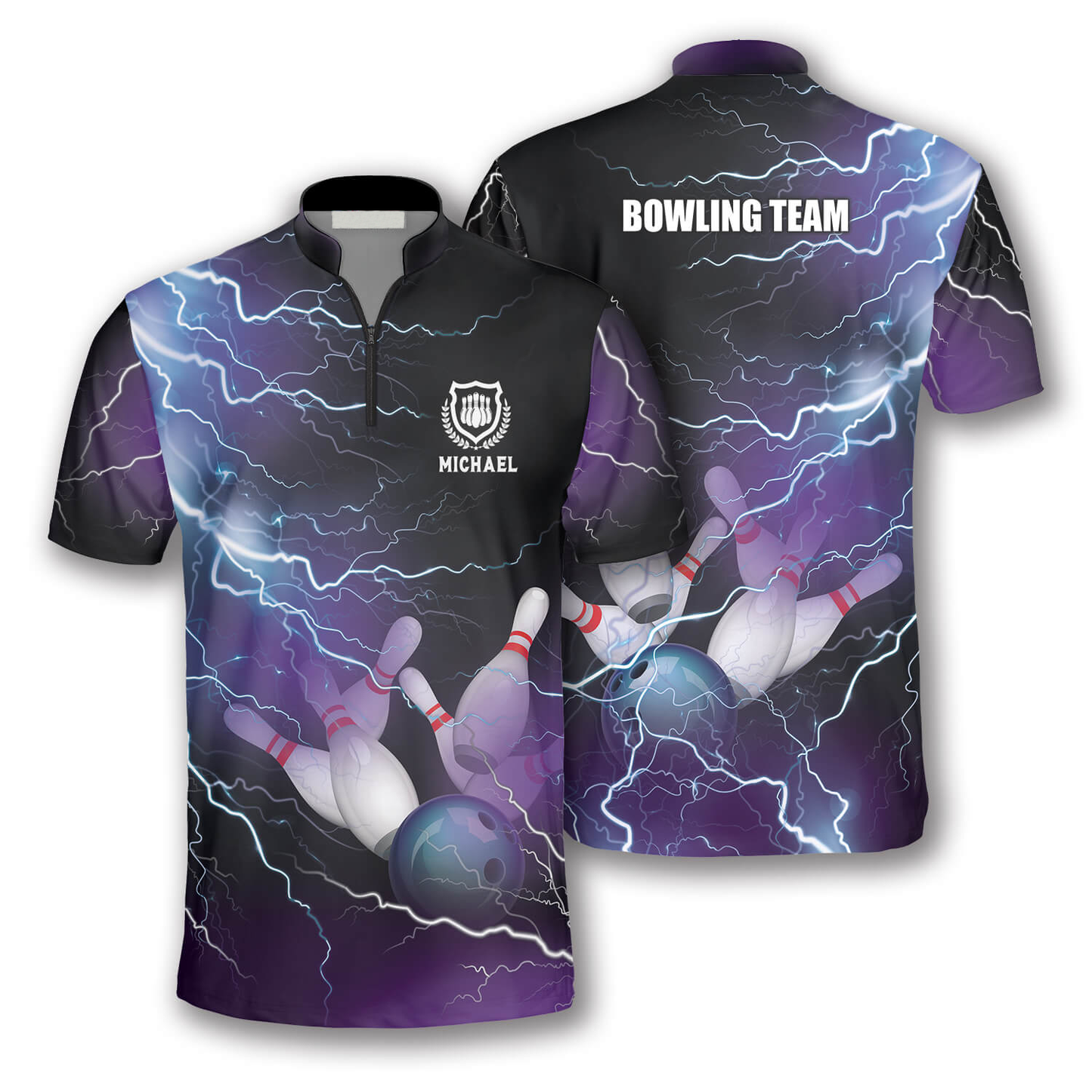 Bowling Strike Thunder Lightning Custom Bowling Jerseys for Men, Uniform Shirt for Bowling Team SO0511