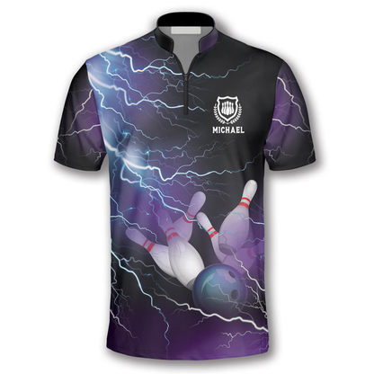 Bowling Strike Thunder Lightning Custom Bowling Jerseys for Men, Uniform Shirt for Bowling Team SO0511