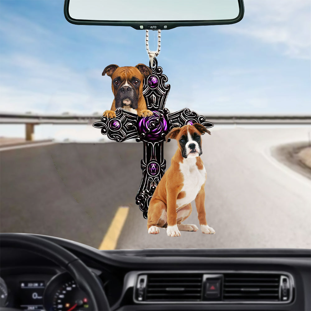 Boxer Pray For God Car Hanging Ornament Dog Pray For God Ornament Lasfour OO0710