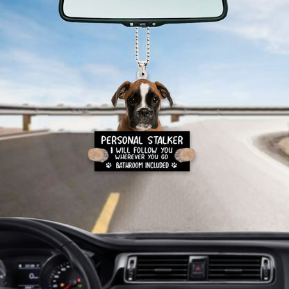 Funny Boxer Personal Stalker Car Hanging Ornament OO1043