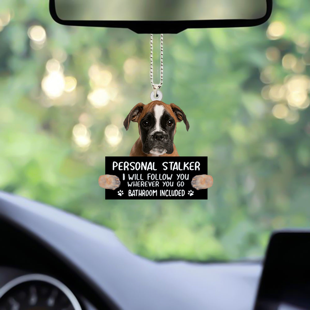 Funny Boxer Personal Stalker Car Hanging Ornament OO1043