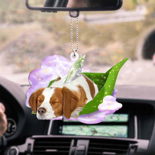 Brittany Spaniel-Sleep On Fallen Leaves-Two Sided Ornament OO0556